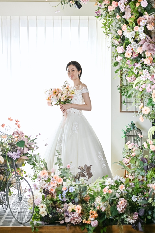 フラワーオブジェと新婦様