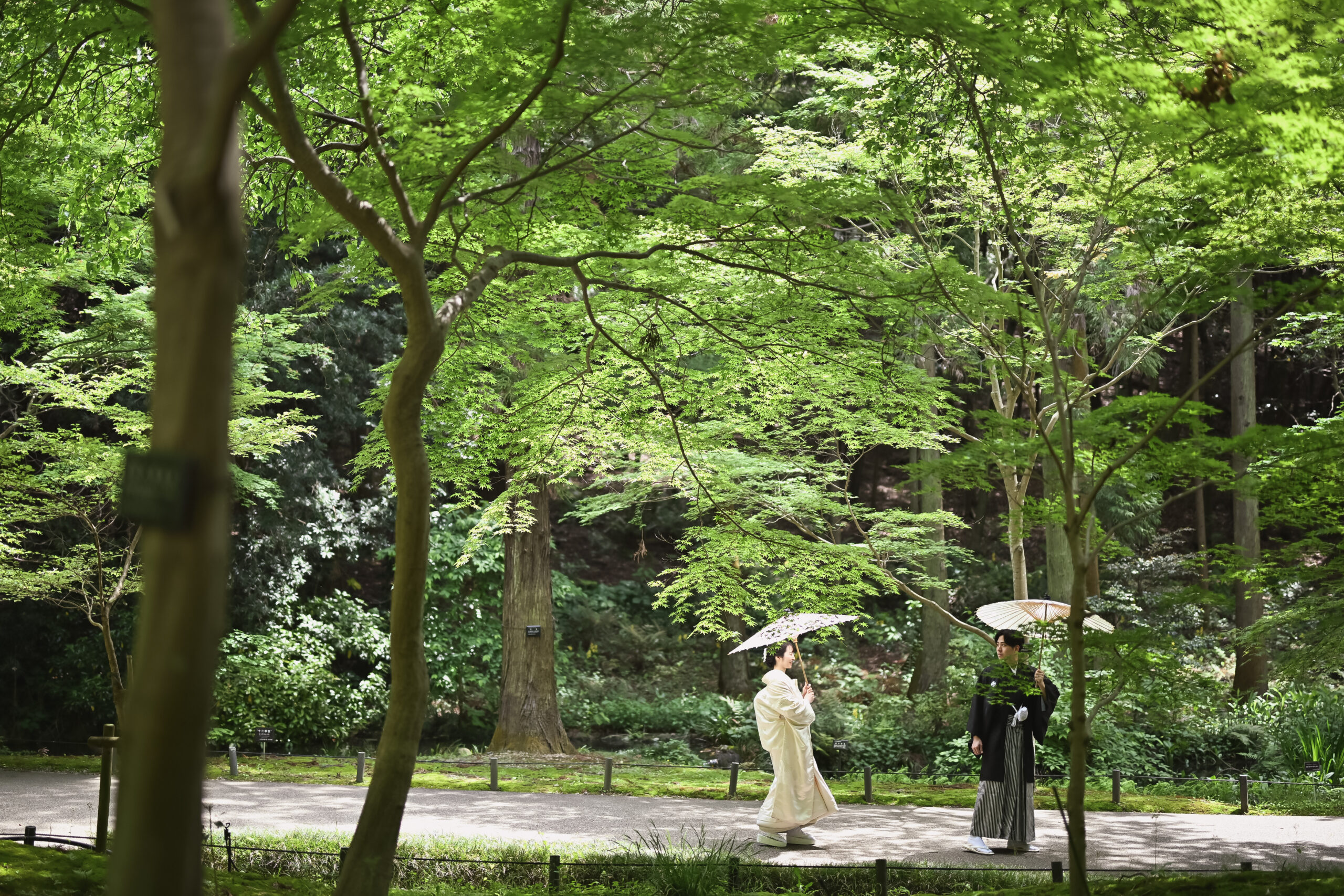 紅葉に彩られた宗節庵の外観と日本庭園の景色