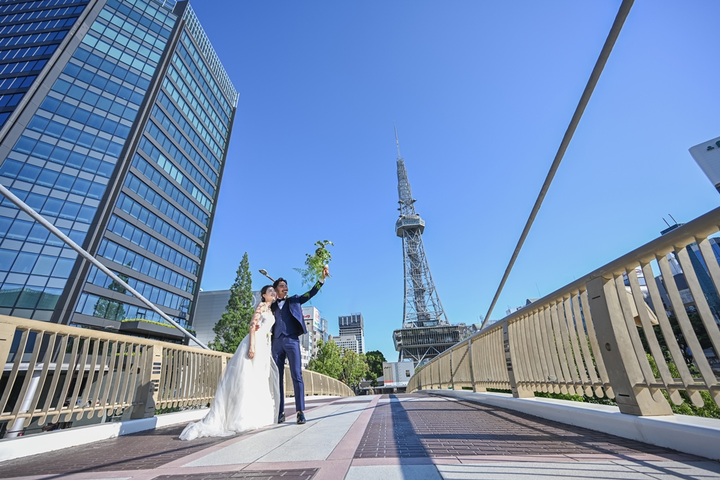 セントラルブリッジから見た名古屋の都市景観