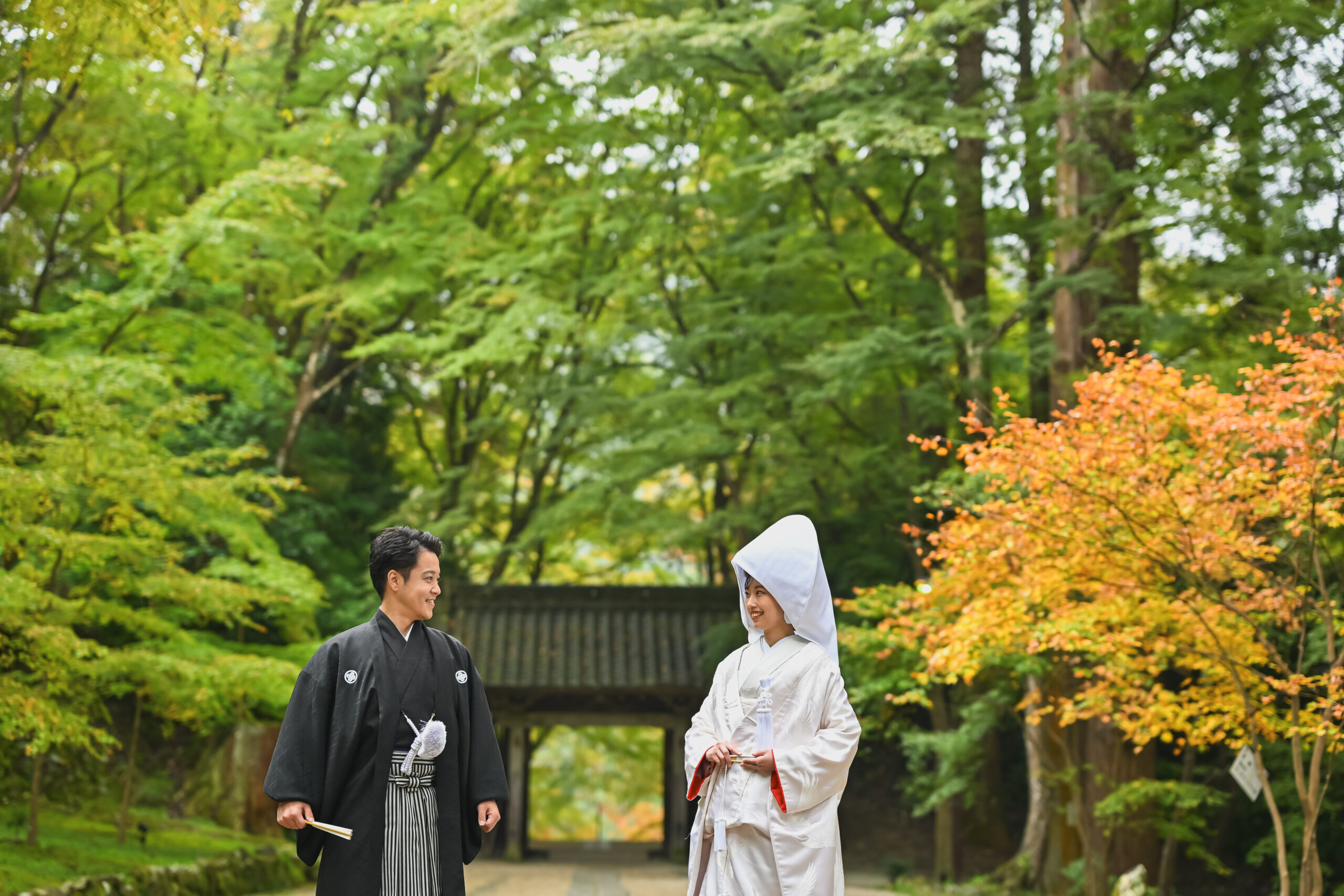 香嵐渓・飯盛山の石段と林道での幻想的な前撮り