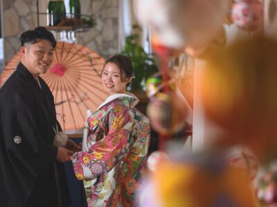 名古屋のスタジオで叶える和装前撮り｜華やかな色打掛フォトウェディング
