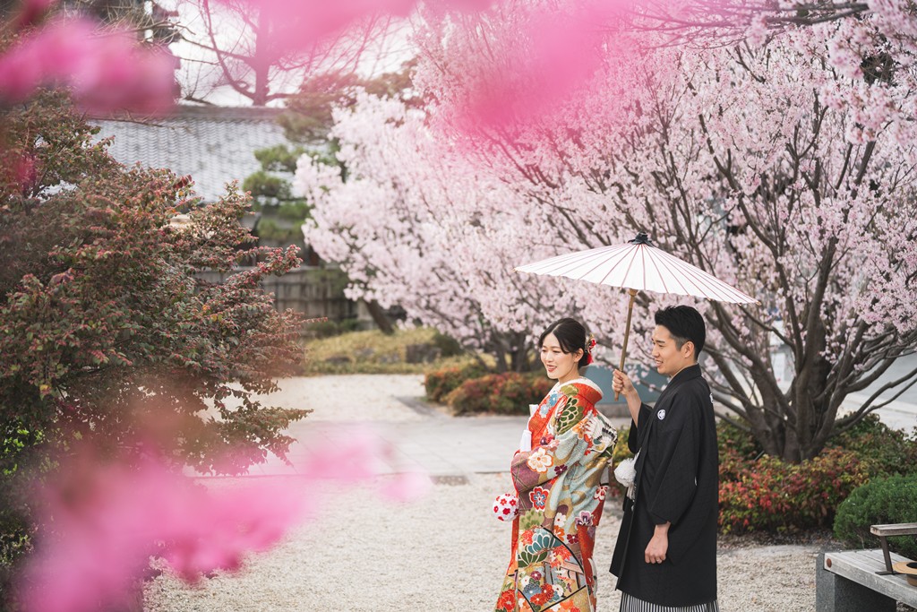 桜など季節を感じるロケーションでの撮影写真