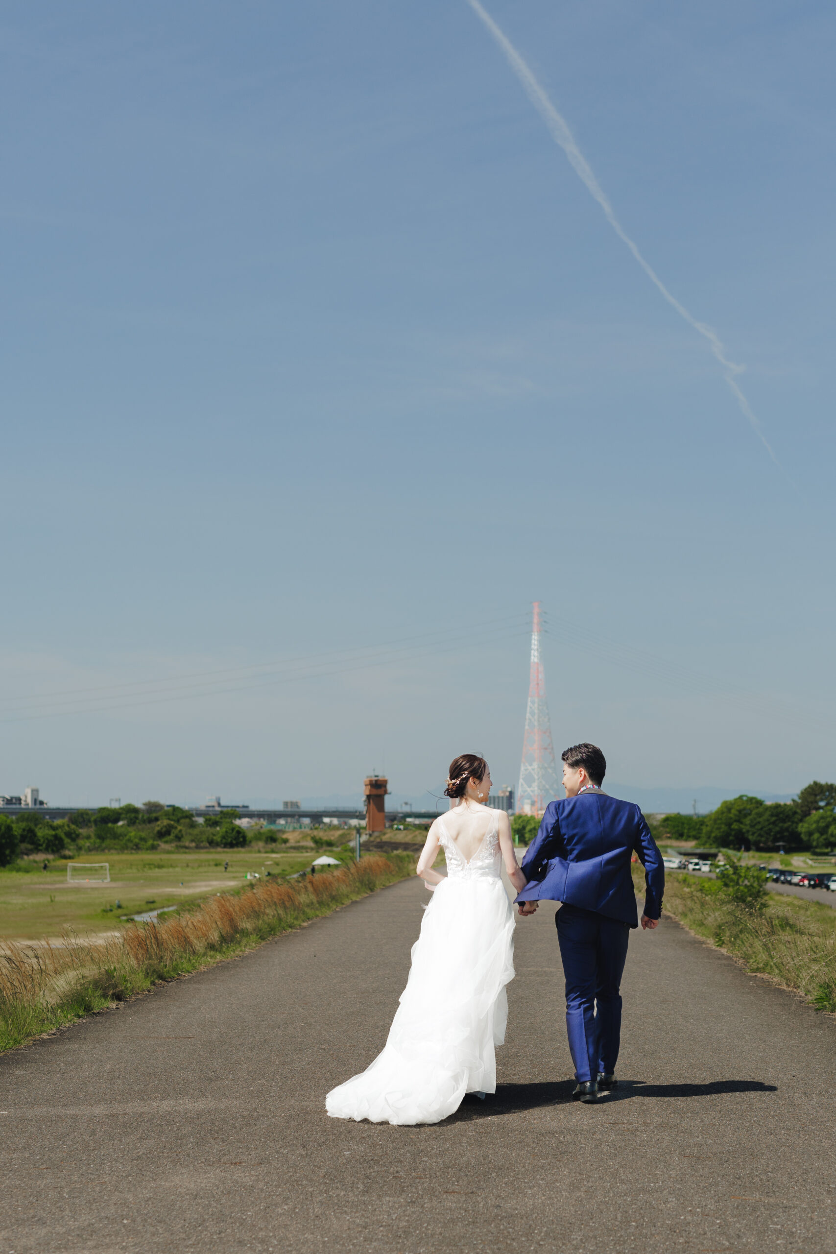 街並みでのロケーション撮影写真